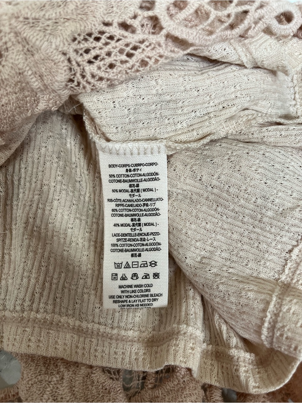 Free People Nora Lace Overlay Midi Dress Cream Tank Boho Festival Size Large - Picture 15 of 15